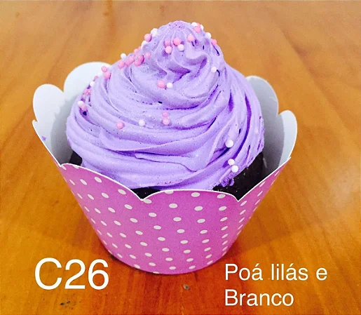 12 SAIA PARA CUPCAKE POÁ LILÁS/BRANCO 12.26 (NC TOYS CUPCAKE)