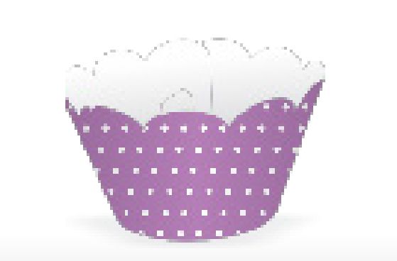 12 SAIA PARA CUPCAKE POÁ LILÁS/BRANCO  12.26  ( NC TOYS CUPCAKE )