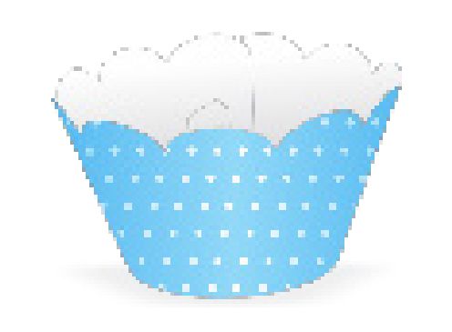 12 SAIA PARA CUPCAKE POÁ AZUL CLARO/BRANCO  12.18  ( NC TOYS CUPCAKE )