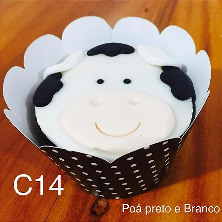 12 SAIA PARA CUPCAKE POÁ PRETO/BRANCO 12.14 (NC TOYS CUPCAKE)