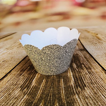 12 SAIA PARA CUPCAKE IMITAÇÃO GLITTER PRATA 12.57 (NC TOYS CUPCAKE)