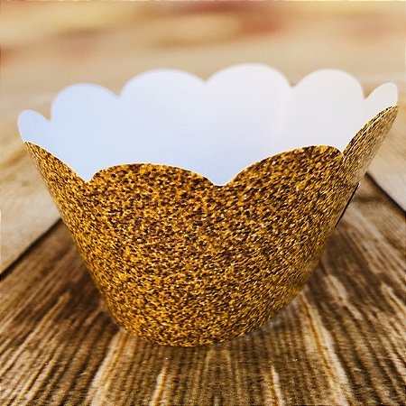 12 SAIA PARA CUPCAKE IMITAÇÃO GLITTER OURO 12.56 (NC TOYS CUPCAKE)