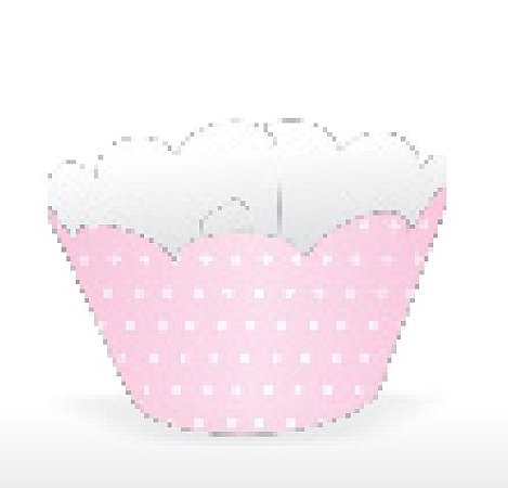 12 SAIA PARA MINI CUPCAKE POÁ ROSA /BRANCO  20.12  ( NC TOYS MINI CUPCAKE )