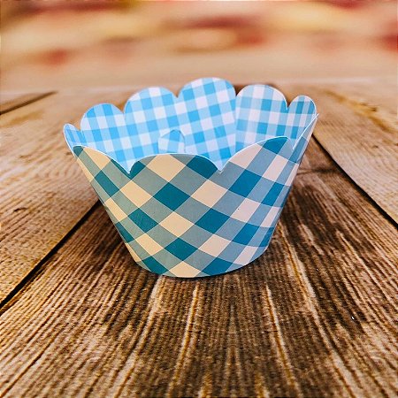 12 SAIA PARA CUPCAKE XADREZ AZUL/BRANCO (LADO 1,2) 28.2 (NC TOYS CUPCAKE)