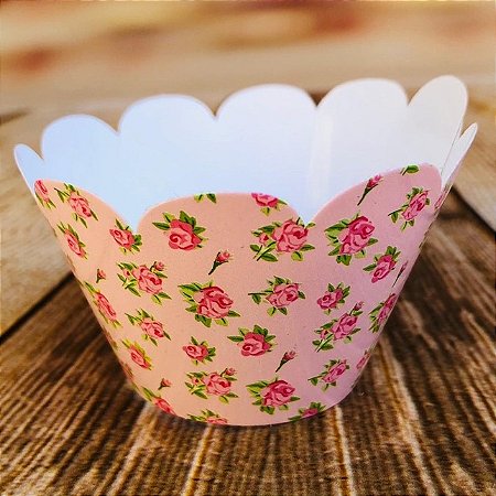 12 SAIA PARA CUPCAKE LINHA FLORAL ROSA 48.5 (NC TOYS CUPCAKE)