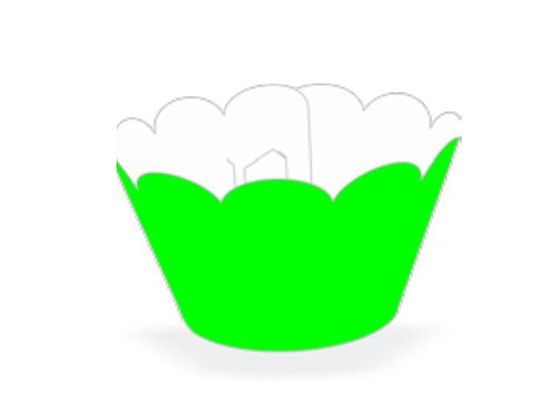 12 SAIA PARA CUPCAKE VERDE NEON  12.7  ( NC TOYS CUPCAKE )
