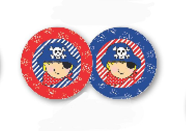 16 Adesivo Etiqueta Para Festa Pirata 5Cm 52.6 ( Nc Toys Etiqueta)