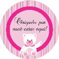 16 Adesivo Etiqueta Para Festa Cha De Bebe Ursinho Menina 5Cm 53.27 ( Nc Toys Etiqueta)