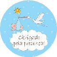 16 Adesivo Etiqueta Para Festa Cha De Bebe Cegonha Azul 5Cm 53.25 ( Nc Toys Etiqueta)