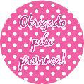 16 Adesivo Etiqueta Para Festa Obrigado Pela Presença Poá Rosa Pink  5Cm 53.18 ( Nc Toys Etiqueta)