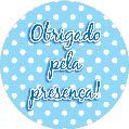 16 Adesivo Etiqueta Para Festa Obrigado Pela Presença Poá Azul Claro 5Cm 53.16 ( Nc Toys Etiqueta)