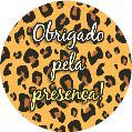 16 Adesivo Etiqueta Para Festa Obrigado Pela Presença Onça 5Cm 53.15 ( Nc Toys Etiqueta)