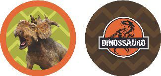 16 Adesivo Etiqueta Para Festa Dinossauro 5Cm 87.6 ( Nc Toys Etiqueta)