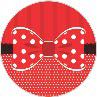 16 Adesivo Etiqueta Para Festa Laço Vermelho 5Cm 32.6 ( Nc Toys Etiqueta)