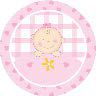 16 Adesivo Etiqueta Para Festa Baby Menina 5Cm 25.6 ( Nc Toys Etiqueta)
