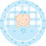 16 Adesivo Etiqueta Para Festa Baby Menino 5Cm 25.5 ( Nc Toys Etiqueta)