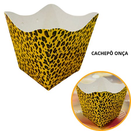 10 Cachepo Festa Onça 9X9X7 cm Vaso Decoração 2.43 (Nc Toys Cachepo)