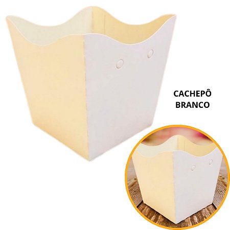 10 Cachepo Festa Branco 9X9X7 cm Vaso Decoração 2.1 (Nc Toys Cachepo)