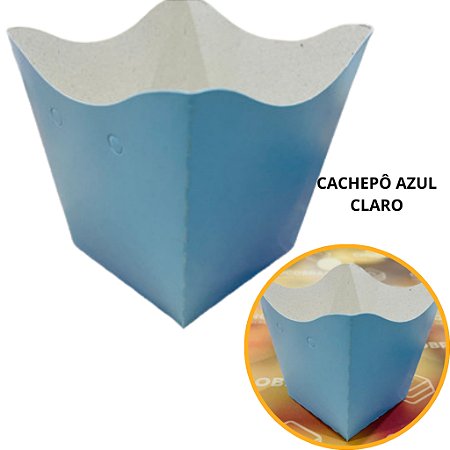 10 Cachepo Festa Azul Claro 9X9X7 cm Vaso Decoração 2.6 (Nc Toys Cachepo)