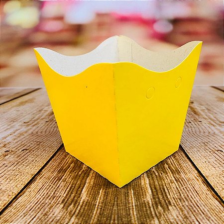 10 Cachepo Festa Amarelo 9X9X7 cm Vaso Decoração 2.3 (Nc Toys Cachepo)