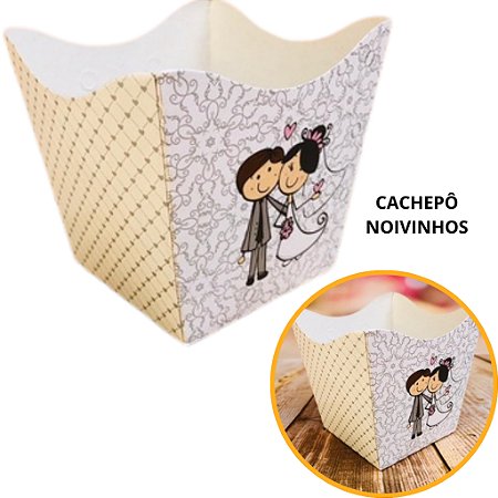 10 Cachepo Festa Noivinhos 9X9X7 cm Vaso Decoração 47.1 (Nc Toys Cachepo)