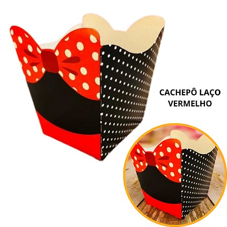 10 Cachepo Festa Laço Vermelho 9X9X7 cm Vaso Decoração 32.1 (Nc Toys Cachepo)