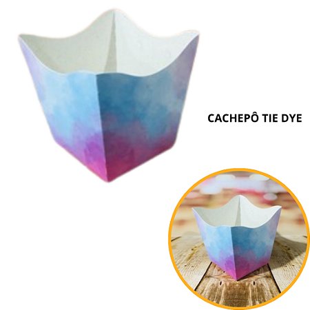 10 Cachepo Festa Tie Dye 9X9X7 cm Vaso Decoração 103.2 (Nc Toys Cachepo)
