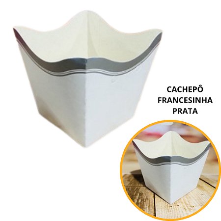 10 Cachepo Festa Francesinha Prata 9X9X7 cm Vaso Decoração 2.59 (Nc Toys Cachepo)