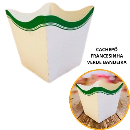 10 Cachepo Festa Francesinha Verde Bandeira 9X9X7 cm Vaso Decoração 2.57 (Nc Toys Cachepo)