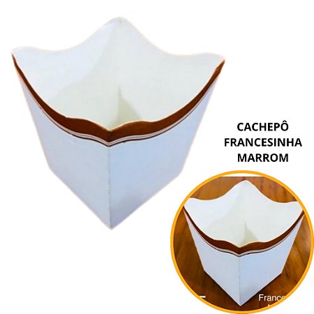 10 Cachepo Festa Francesinha Marrom 9X9X7 cm Vaso Decoração 2.55 (Nc Toys Cachepo)