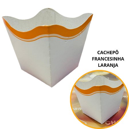 10 Cachepo Festa Francesinha Laranja 9X9X7 cm Vaso Decoração 2.54 (Nc Toys Cachepo)