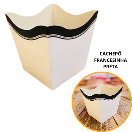 10 Cachepo Festa Francesinha Preta 9X9X7 cm Vaso Decoração 2.52 (Nc Toys Cachepo)