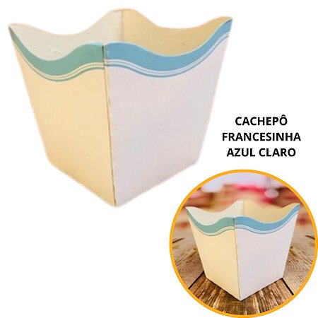 10 Cachepo Festa Francesinha Azul Claro 9X9X7 cm Vaso Decoração 2.48 (Nc Toys Cachepo)
