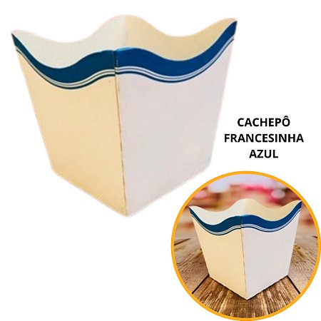 10 Cachepo Festa Francesinha Azul 9X9X7 cm Vaso Decoração 2.47 (Nc Toys Cachepo)