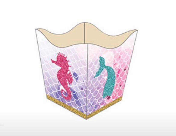 10 Cachepo Festa  Sereia  9X9X7Cm Vazo Decoração   72.1  ( Nc Toys Cachepo )