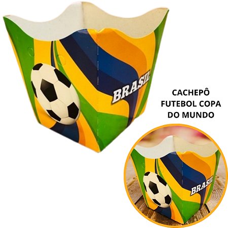 10 Cachepo Festa Futebol Brasil 9X9X7 cm Vaso Decoração 66.1 (Nc Toys Cachepo)