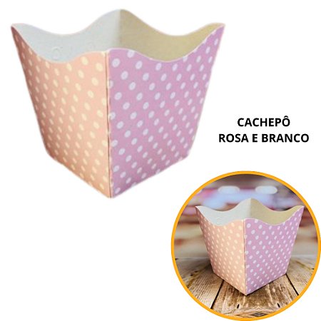 10 Cachepo Festa Poá Azul Cl/Branco 9X9X7 cm Vaso Decoração 2.19 (Nc Toys Cachepo)