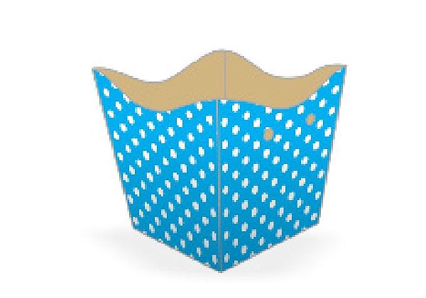 10 Cachepo Festa Poá Azul/Branco 9X9X7Cm Vazo Decoração 2.18  ( Nc Toys Cachepo )