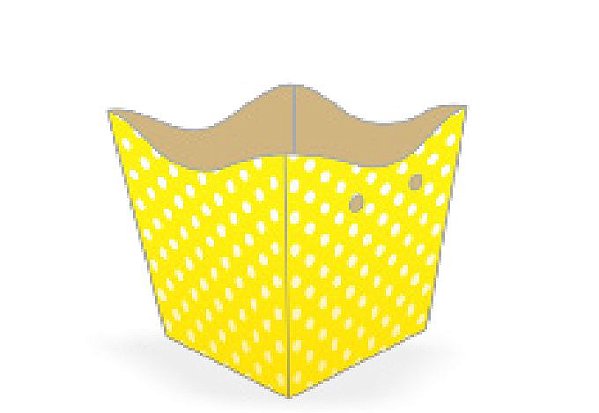 10 Cachepo Festa Poá Amarelo/Branco 9X9X7Cm Vazo Decoração  2.16  ( Nc Toys Cachepo )