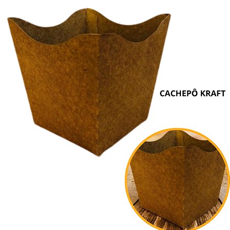 10 Cachepo Festa Kraft 9X9X7 cm Vaso Decoração 2.72 (Nc Toys Cachepo)
