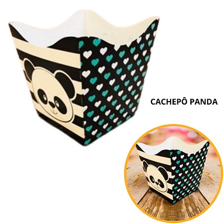 10 Cachepo Festa Panda 9X9X7 cm Vaso Decoração 69.1 (Nc Toys Cachepo)