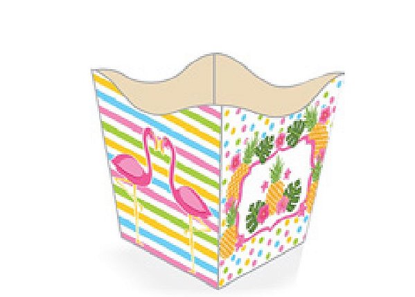 10 Cachepo Festa  Flamingo  9X9X7Cm Vazo Decoração  67.1   ( Nc Toys Cachepo )