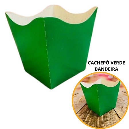 10 Cachepo Festa Verde Bandeira 9X9X7 cm Vaso Decoração 2.8 (Nc Toys Cachepo)