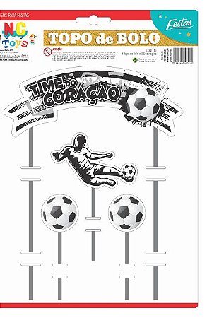 Topo de Bolo Nc Toys Time do Coração - Cores Preto e Branco Botafogo e  Vasco Composto por 1 Topo Principal 24cm + 3 Decorações Menores 10cm R.9620