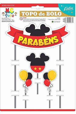 Topo De Bolo Parabéns Orelha Coração  96.13    (Nc Toys)