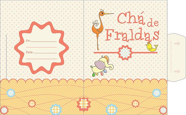 10 Convites Chá De Fraldas 14.47  (Nc Toys Convites)