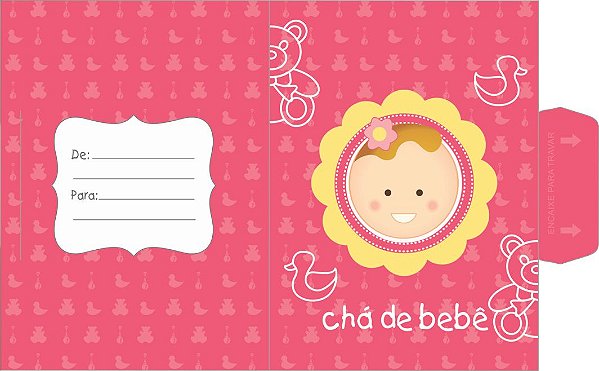 10 Convites Chá De Bebê Menina Rosa 14.49  (Nc Toys Convites)