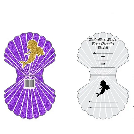 8 Convites Sereia 72.6 (Nc Toys Convites)