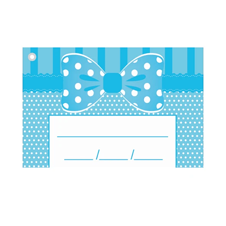 50 TAGS LEMBRANÇINHAS LINHA LAÇO AZUL 27.15 (NC TOYS)