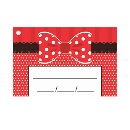 50 TAGS LEMBRANÇINHAS LINHA LAÇO VERMELHO 27.13 (NC TOYS)